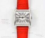 Swiss Replica Franck Muller Master Square Silver Roman Dial Red Leather 36 MM Automatic Watch